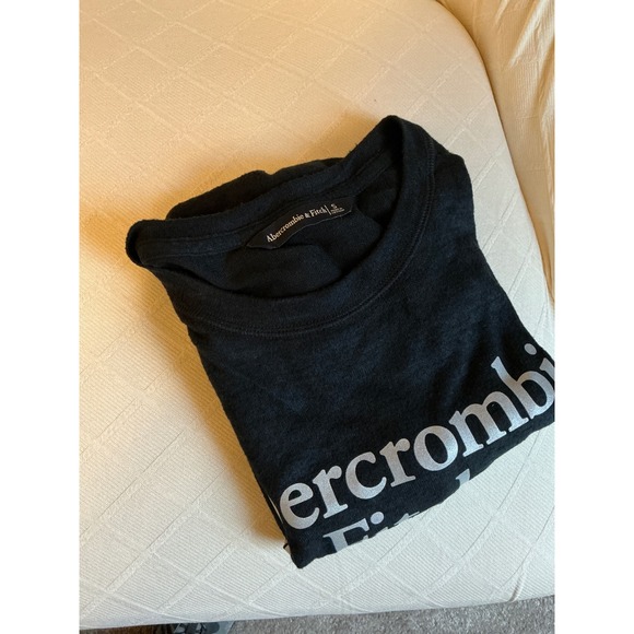 Abercrombie & Fitch Womens Black Short Sleeve Logo Soft Stretchy T Shirt Size S - Picture 4 of 9